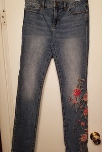 Straight leg embellished jeans